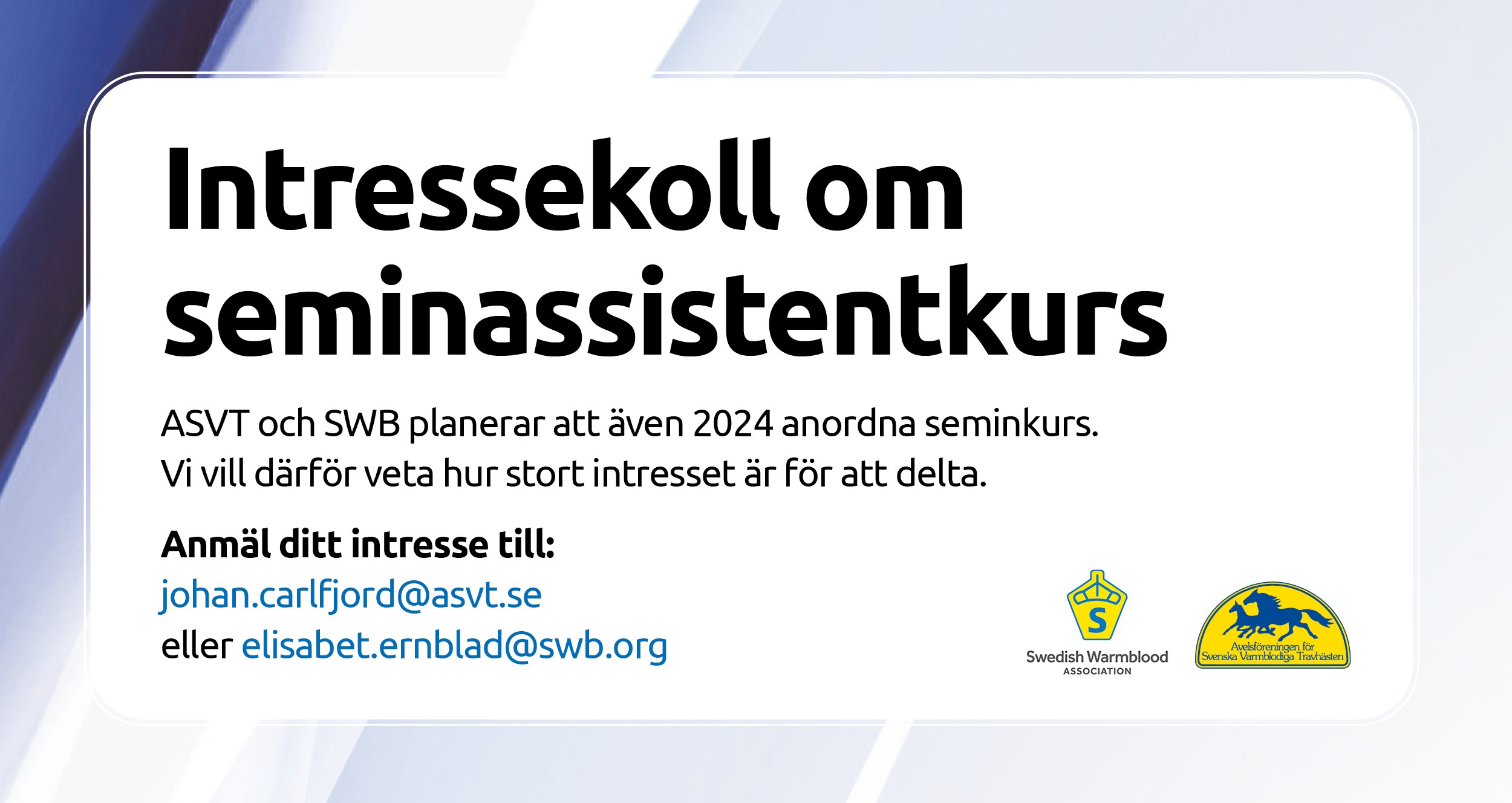 Vill du gå en Seminassistentkurs 2024?